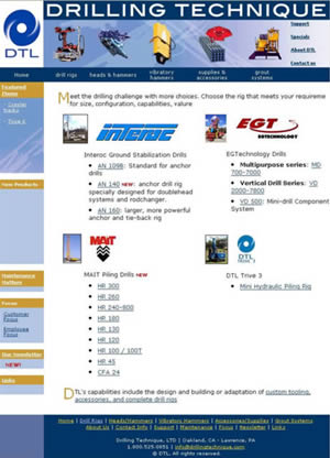 main product page